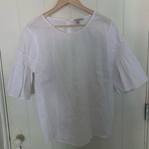 White flare sleeve top